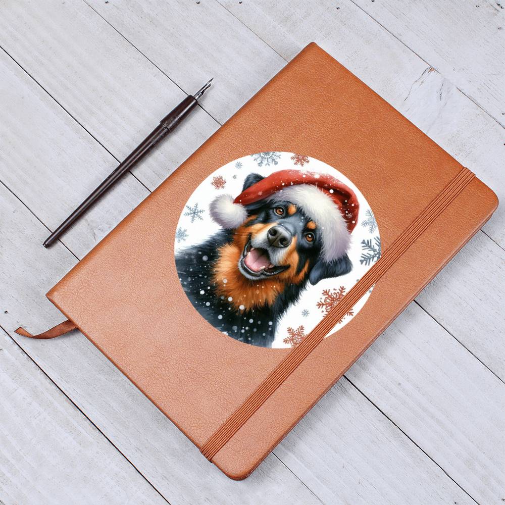 Christmas Dog - Beauceron - Vegan Leather Journal