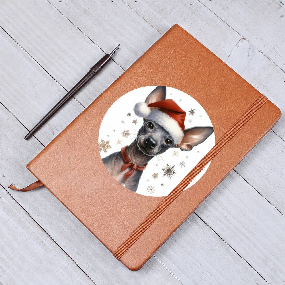 Christmas Dog - Xoloitzcuintli - Vegan Leather Journal