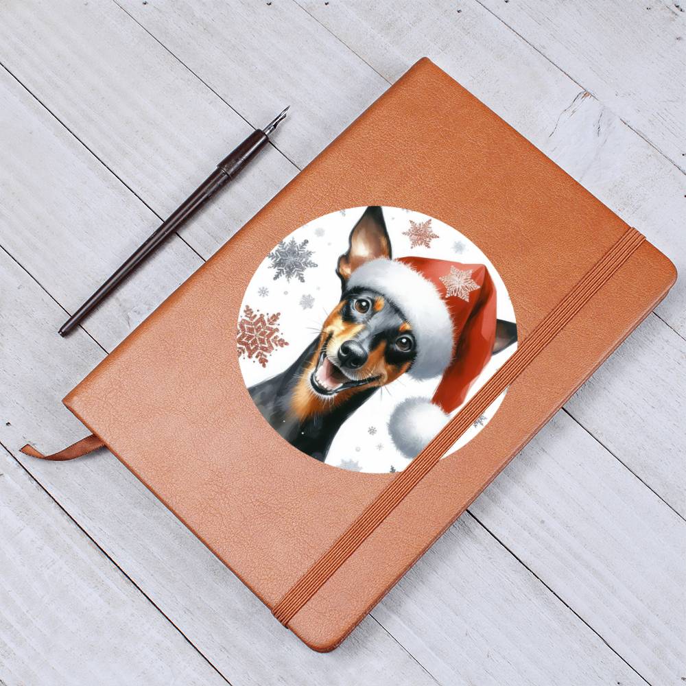 Christmas Dog - Manchester Terrier - Vegan Leather Journal