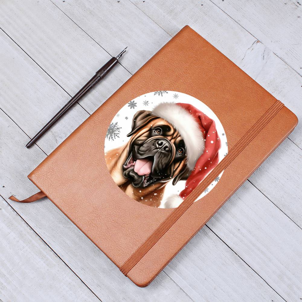 Christmas Dog - Mastiff - Vegan Leather Journal