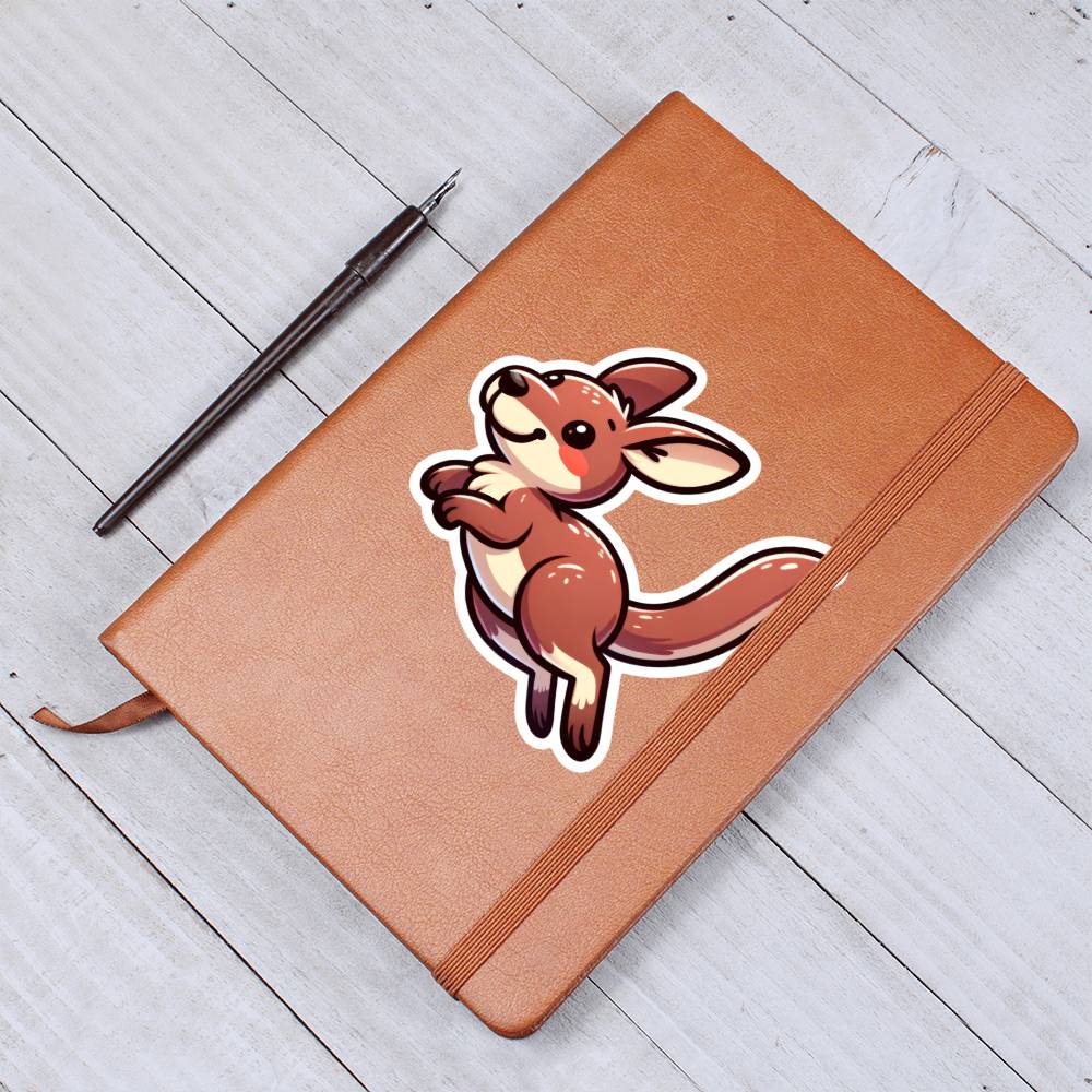 Cute Wallaby sticker 206 - Vegan Leather Journal