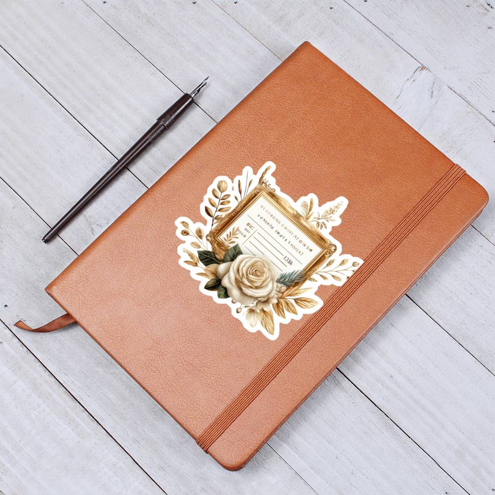 Luxury Wedding Decor Sticker 089 - Vegan Leather Journal