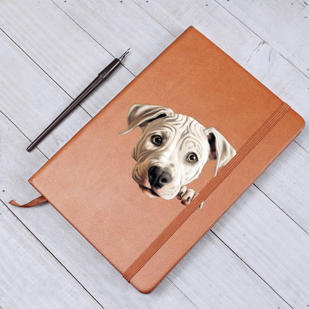 Dogo Argentino Peeking - Vegan Leather Journal