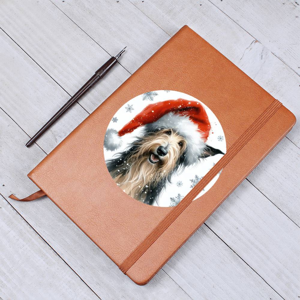 Christmas Dog - Scottish Deerhound - Vegan Leather Journal