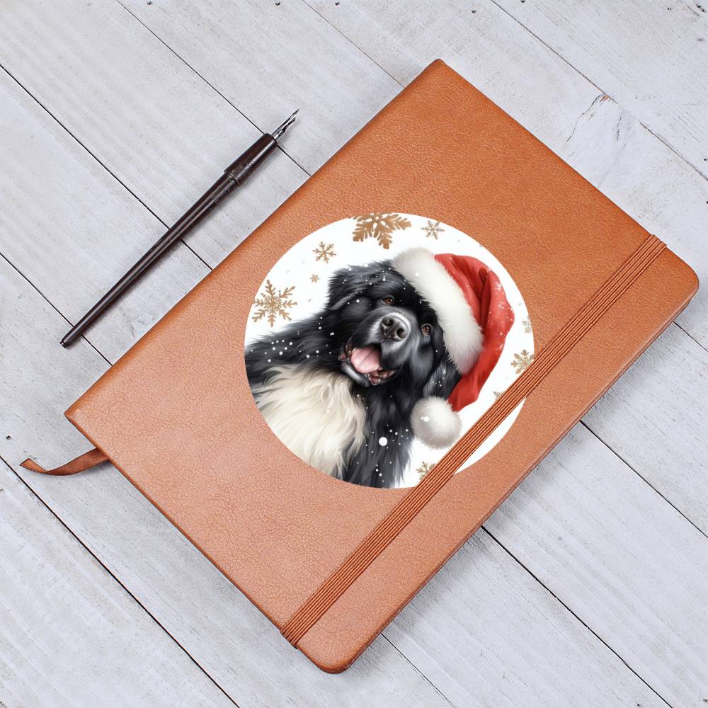 Christmas Dog - Newfoundland - Vegan Leather Journal