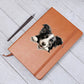 Border Collie Peeking - Vegan Leather Journal