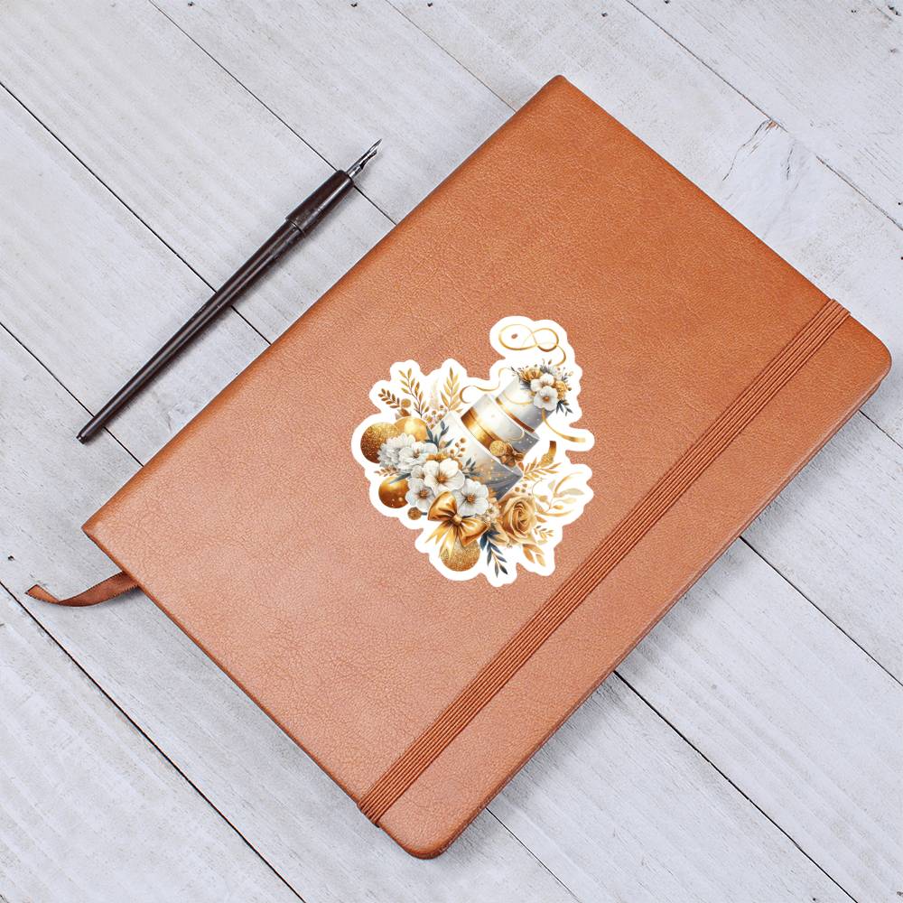 Luxury Wedding Decor Sticker 009 - Vegan Leather Journal