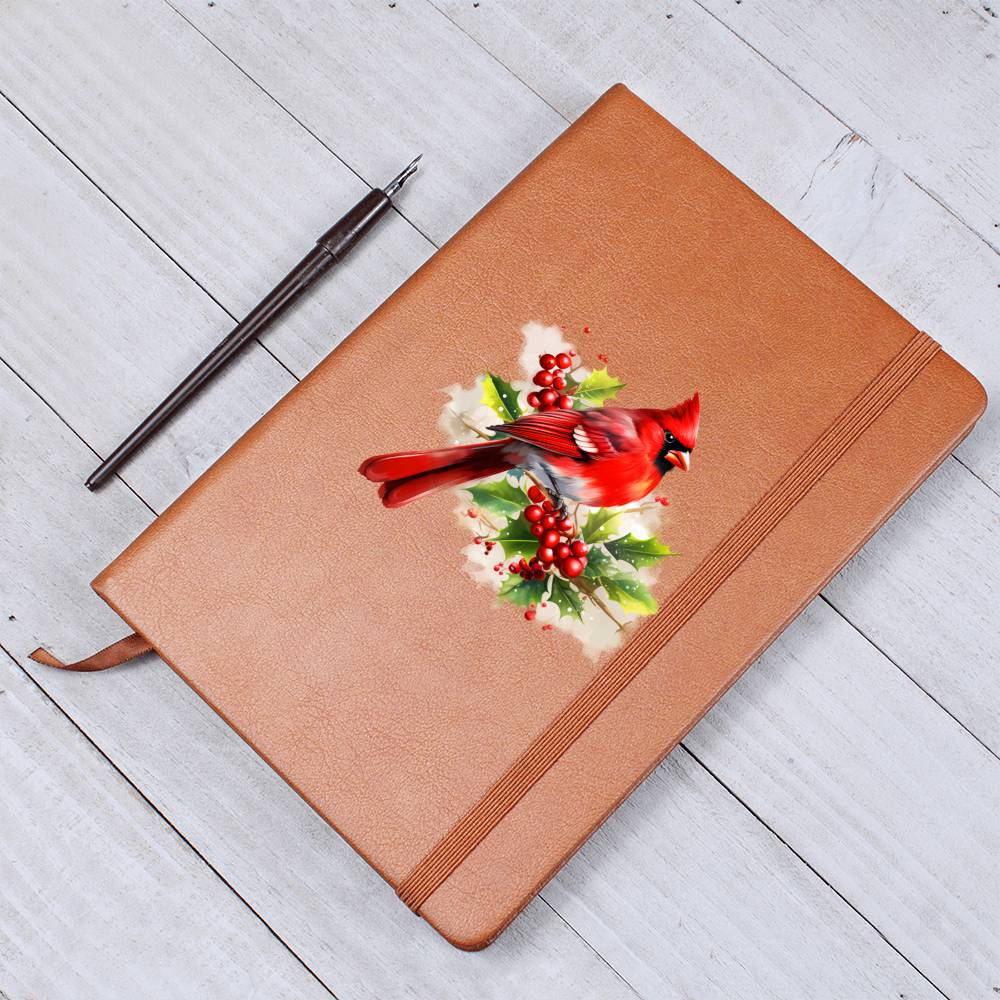 Christmas Cardinal 004 - Vegan Leather Journal