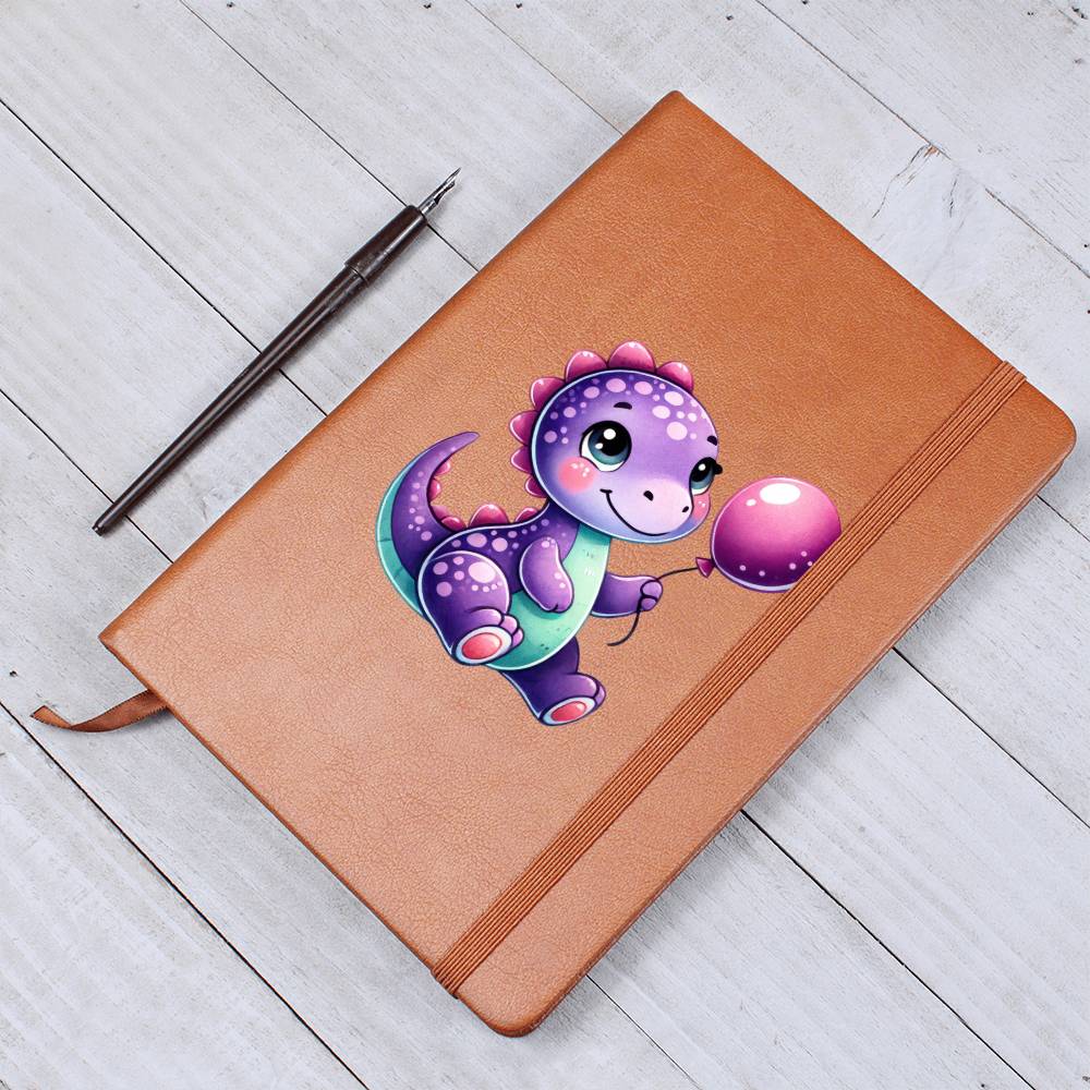 Colorful Baby Dinosaur 112 - Vegan Leather Journal