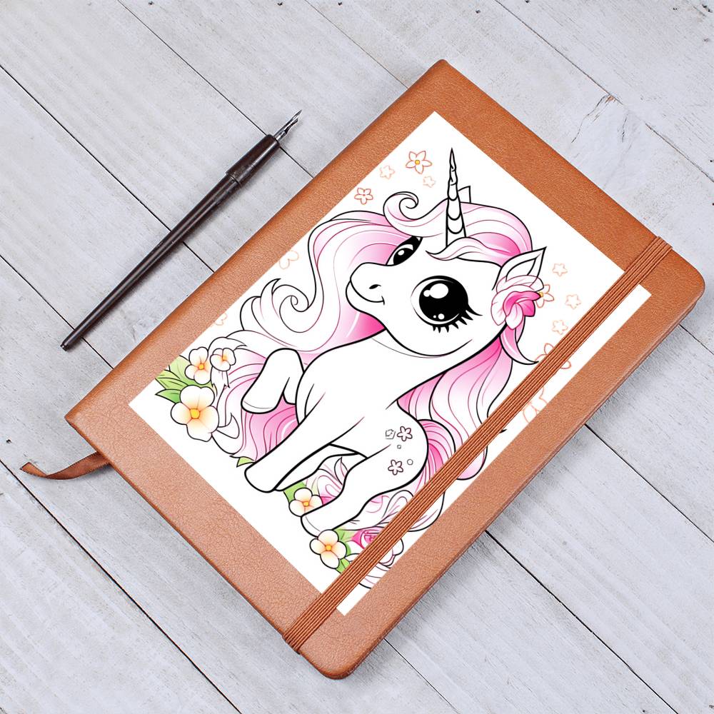 Cute Unicorn 103 - Vegan Leather Journal