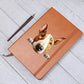 Bull Terrier Peeking - Vegan Leather Journal