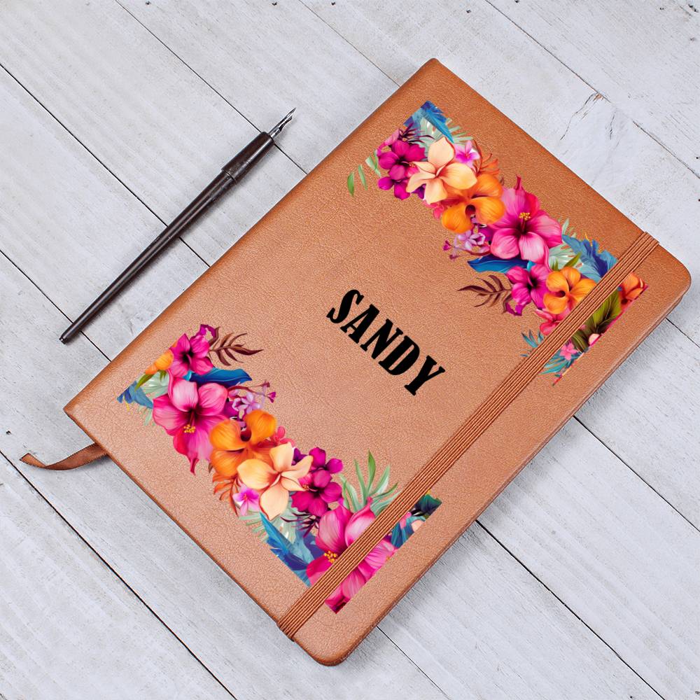 Sandy (Tropical Flowers) - Vegan Leather Journal