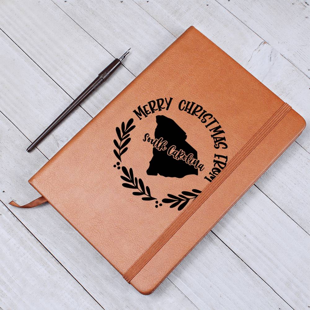 Merry Christmas From South Carolina - Vegan Leather Journal