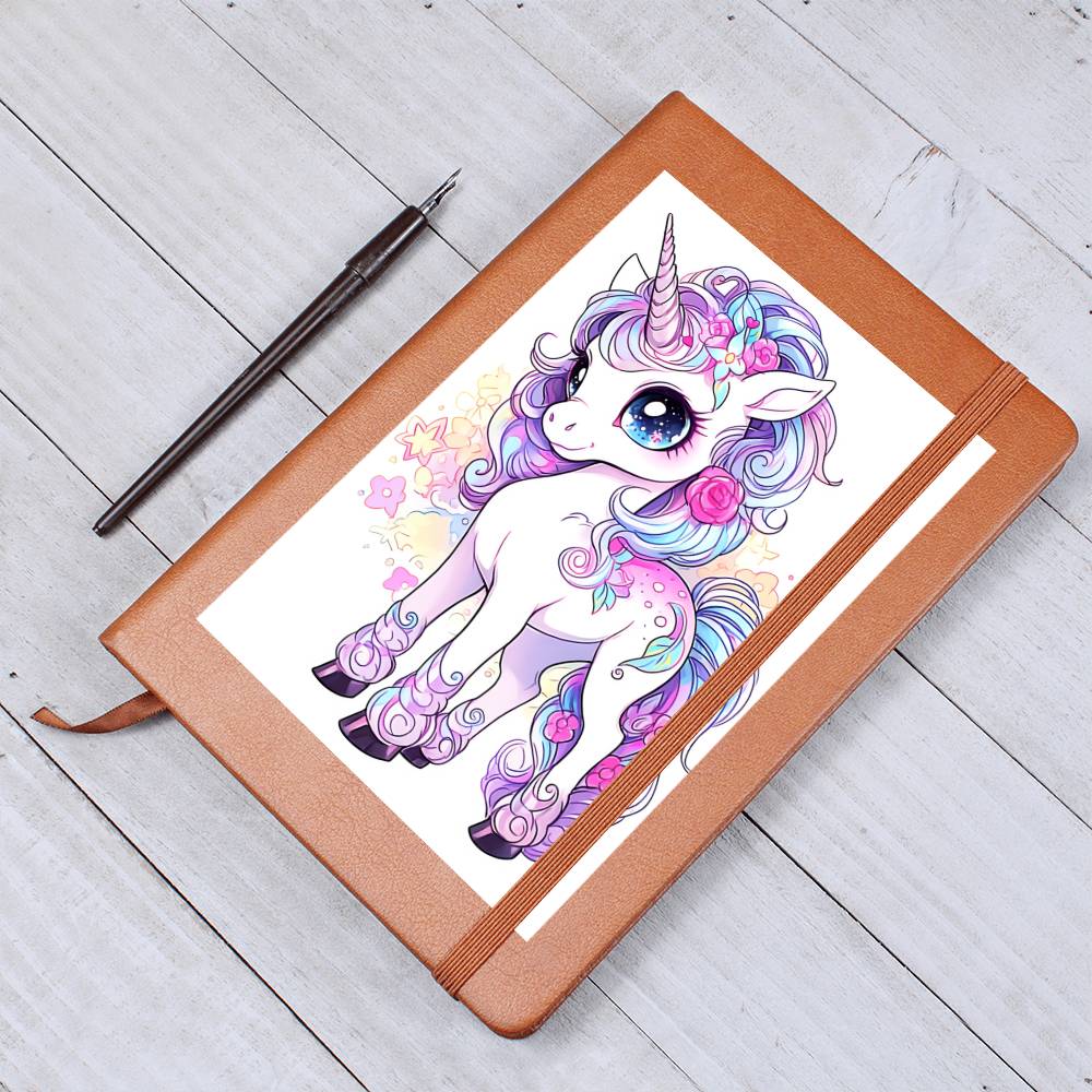 Cute Unicorn 076 - Vegan Leather Journal