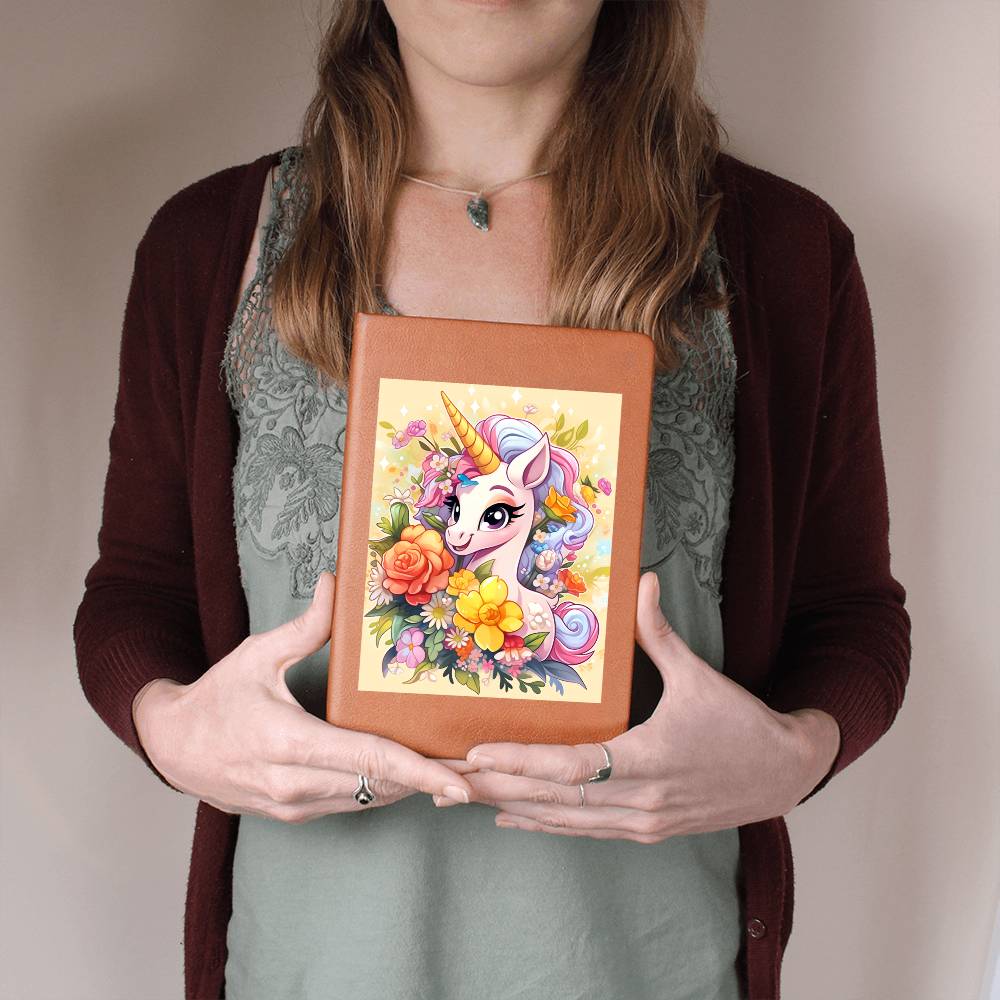 Cute Unicorn 068 - Vegan Leather Journal