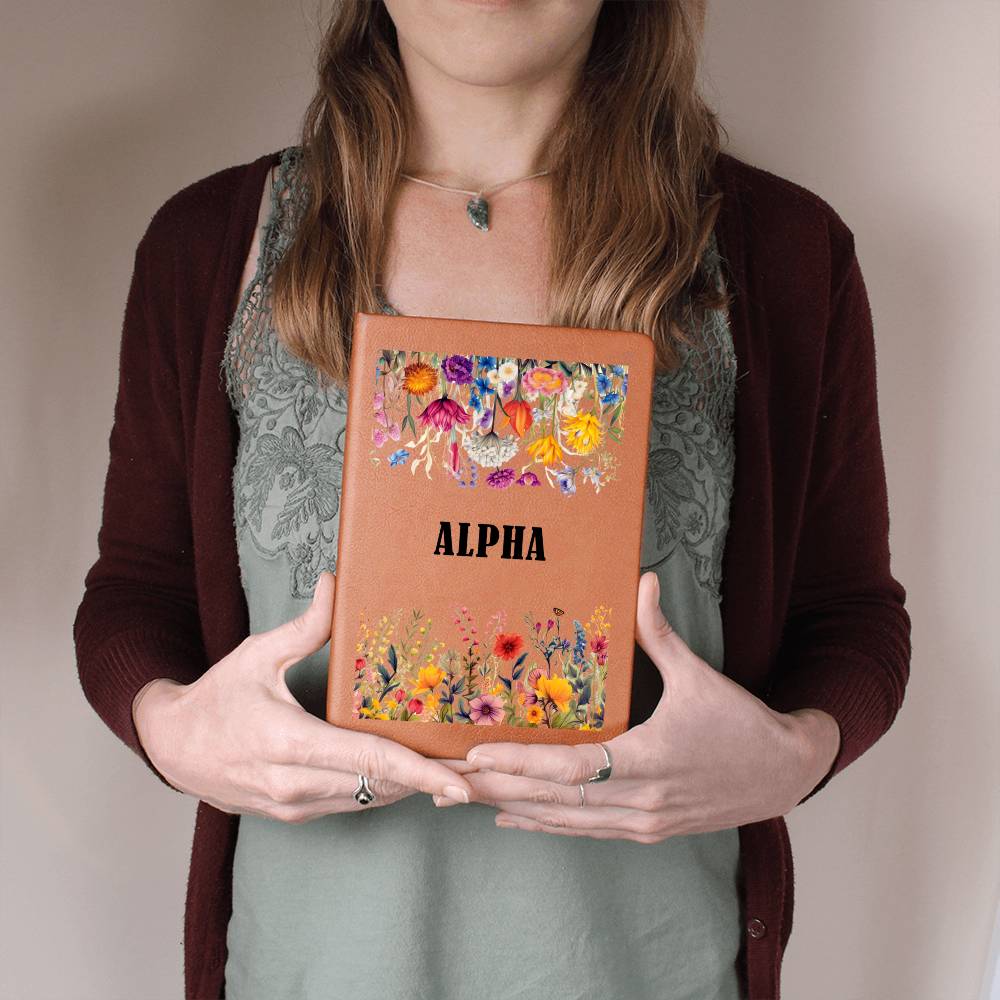 Alpha (Botanical Blooms) - Vegan Leather Journal