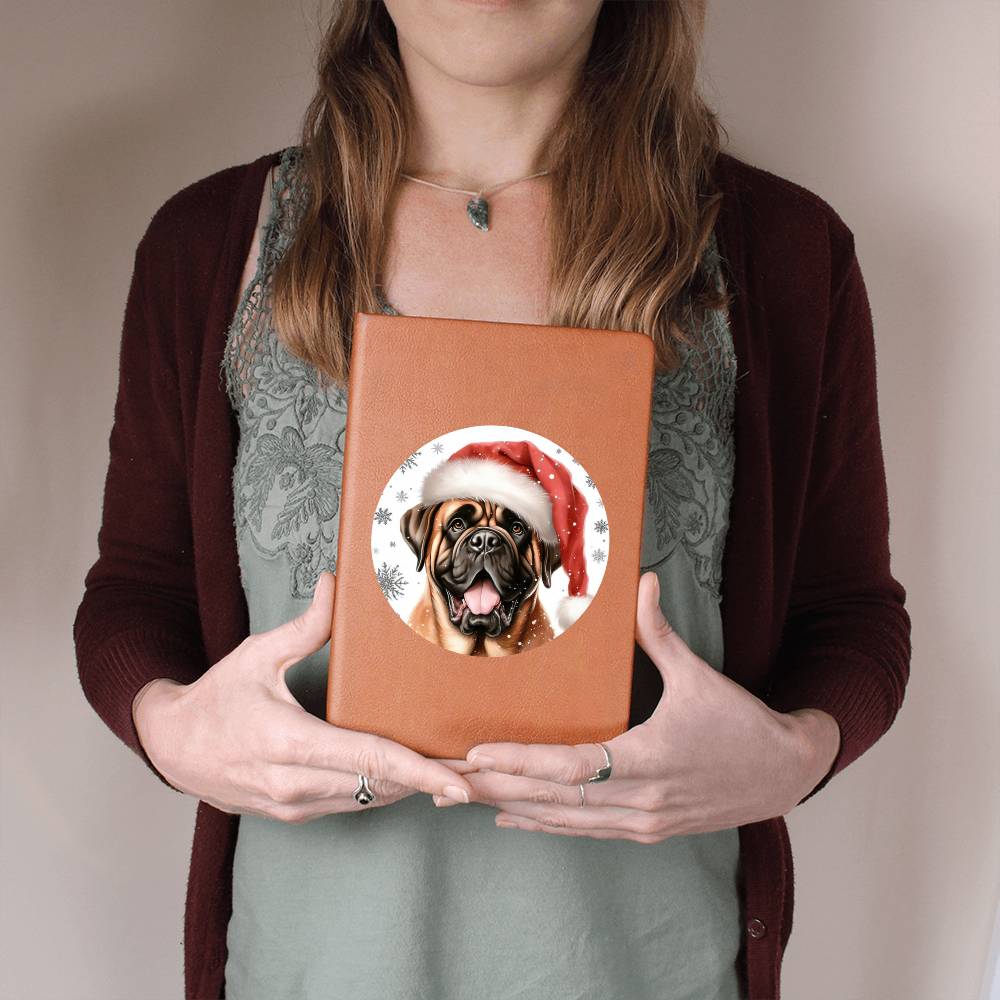 Christmas Dog - Mastiff - Vegan Leather Journal