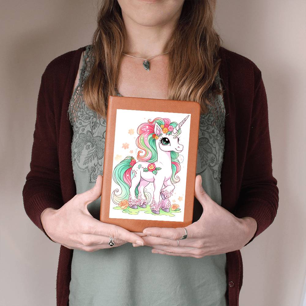 Cute Unicorn 118 - Vegan Leather Journal