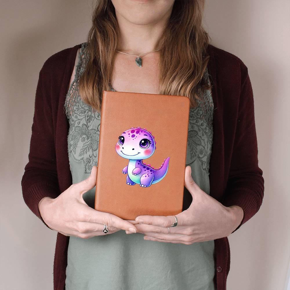 Colorful Baby Dinosaur 065 - Vegan Leather Journal
