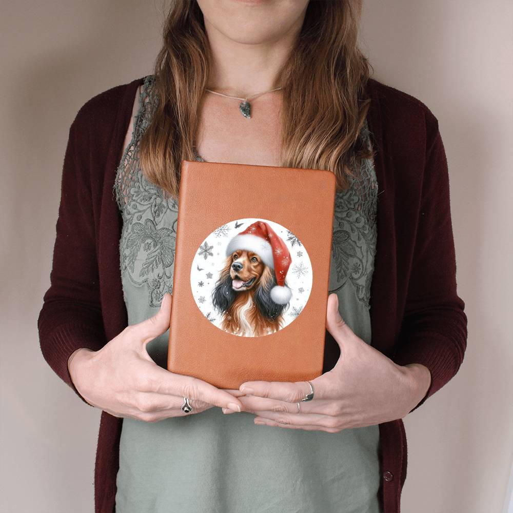 Christmas Dog - Field Spaniel - Vegan Leather Journal