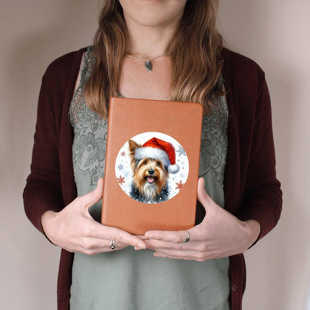 Christmas Dog - Australian Terrier - Vegan Leather Journal