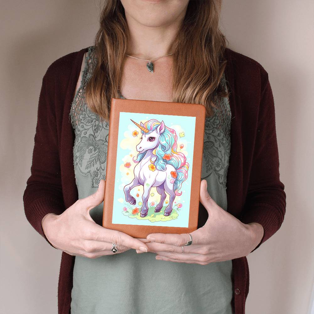 Cute Unicorn 083 - Vegan Leather Journal