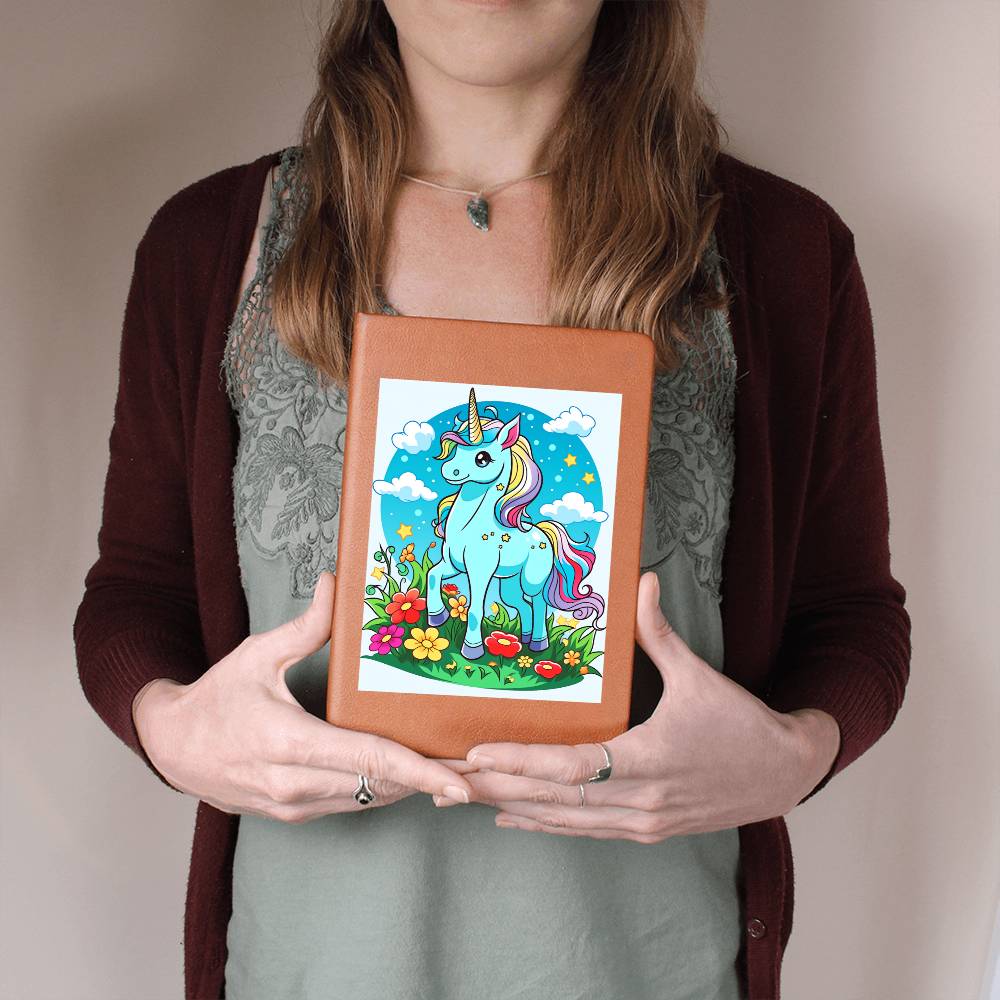 Cute Unicorn 073 - Vegan Leather Journal