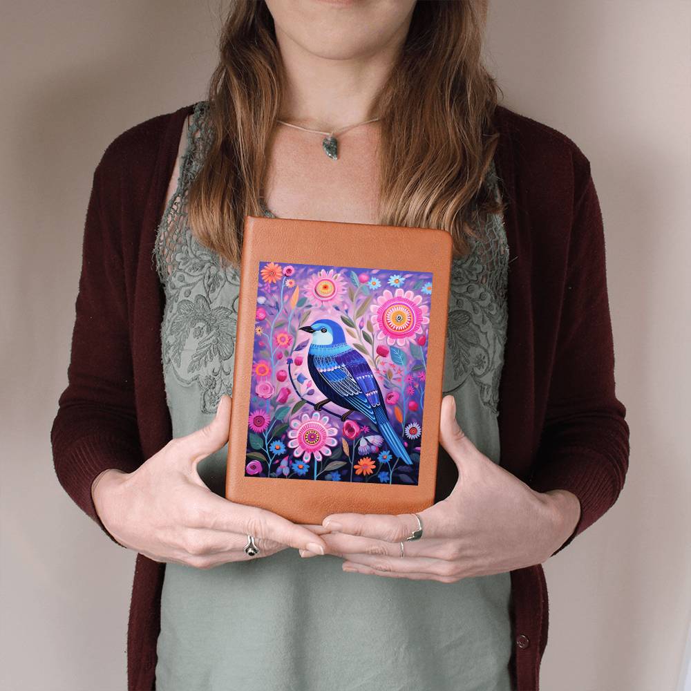 Birds And Floral Design 155 - Vegan Leather Journal
