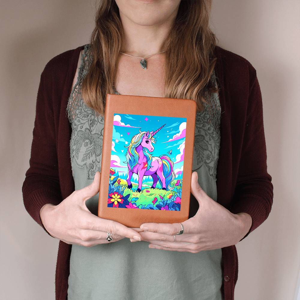 Cute Unicorn 082 - Vegan Leather Journal