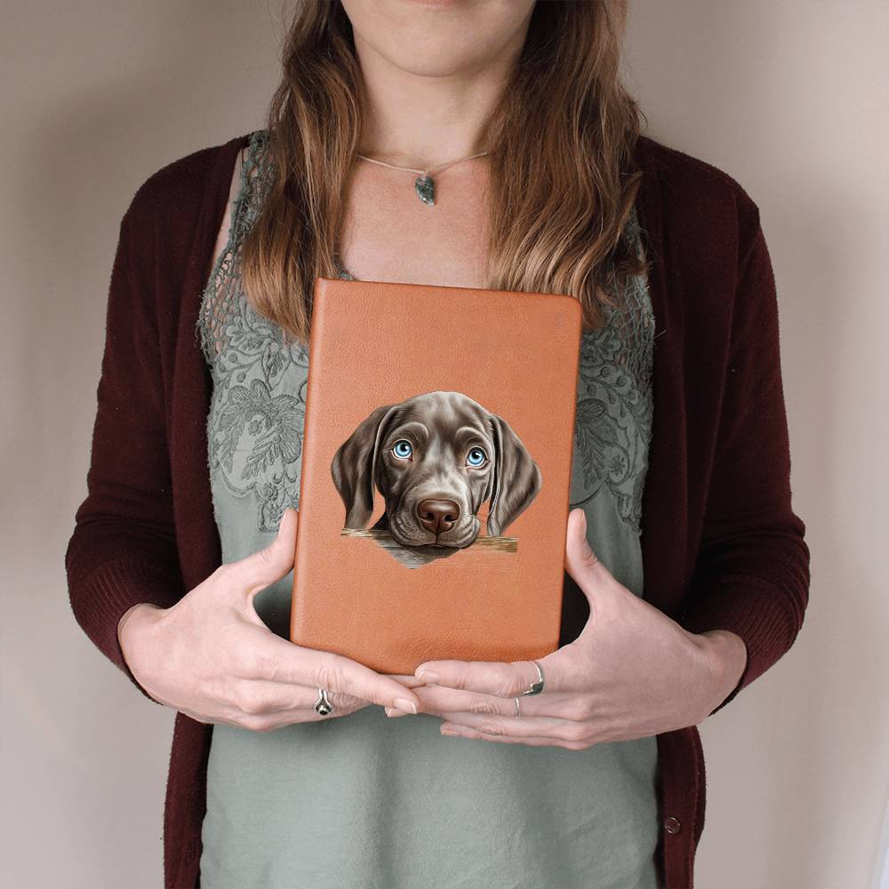 Weimaraner Peeking - Vegan Leather Journal