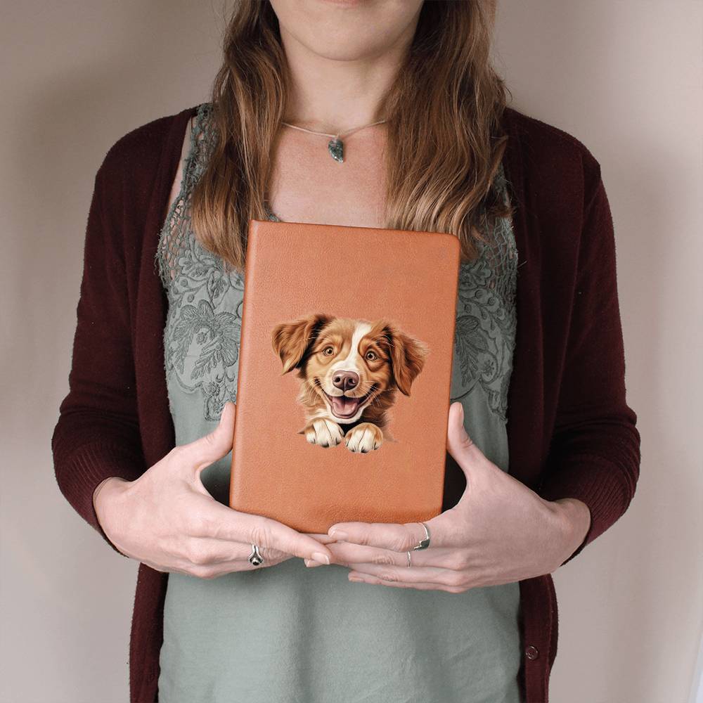 Nova Scotia Duck Tolling Retriever Peeking - Vegan Leather Journal