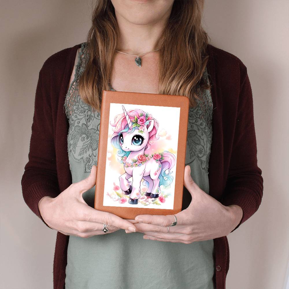 Cute Unicorn 078 - Vegan Leather Journal