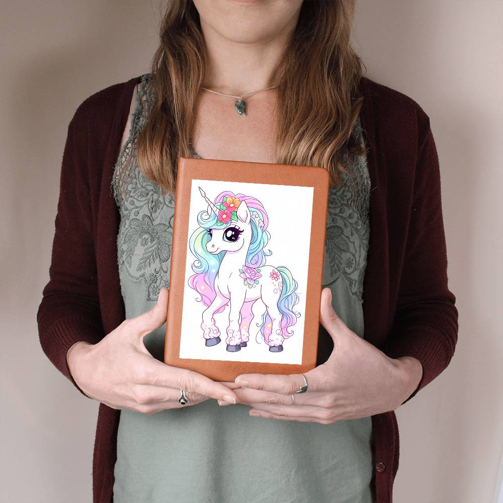 Cute Unicorn 096 - Vegan Leather Journal