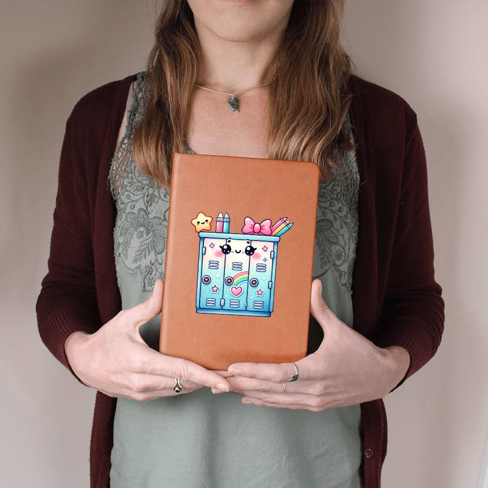 Cute Back to School Sticker 075 - Vegan Leather Journal