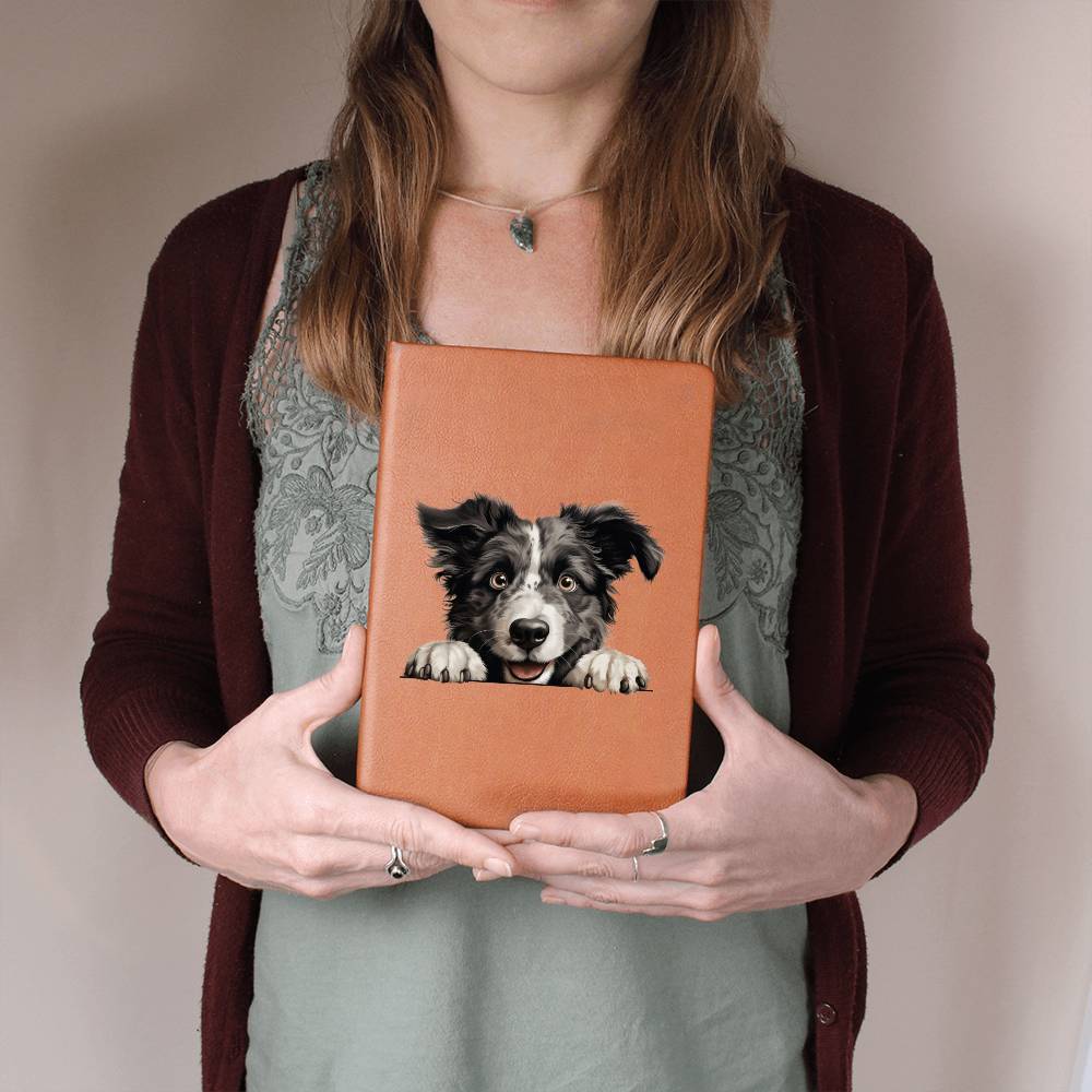 Croatian Sheepdog Peeking - Vegan Leather Journal