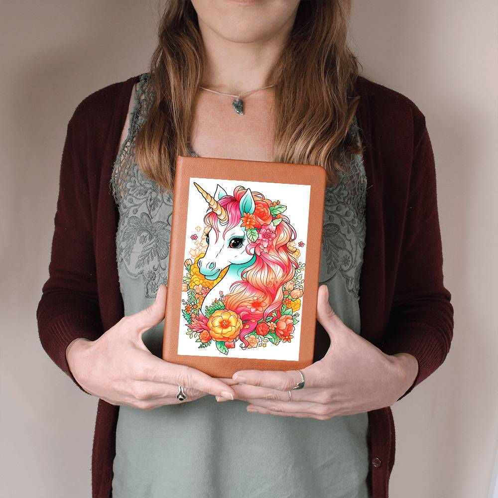 Cute Unicorn 087 - Vegan Leather Journal