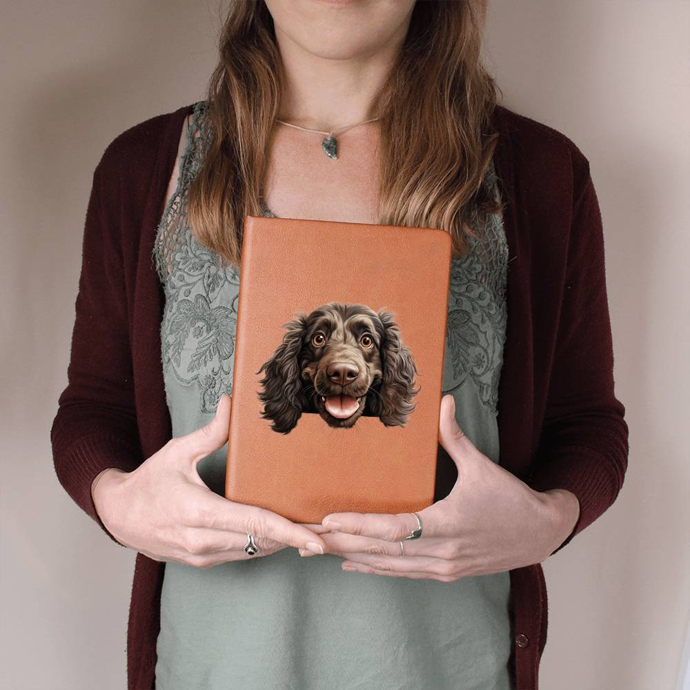 Boykin Spaniel Peeking - Vegan Leather Journal
