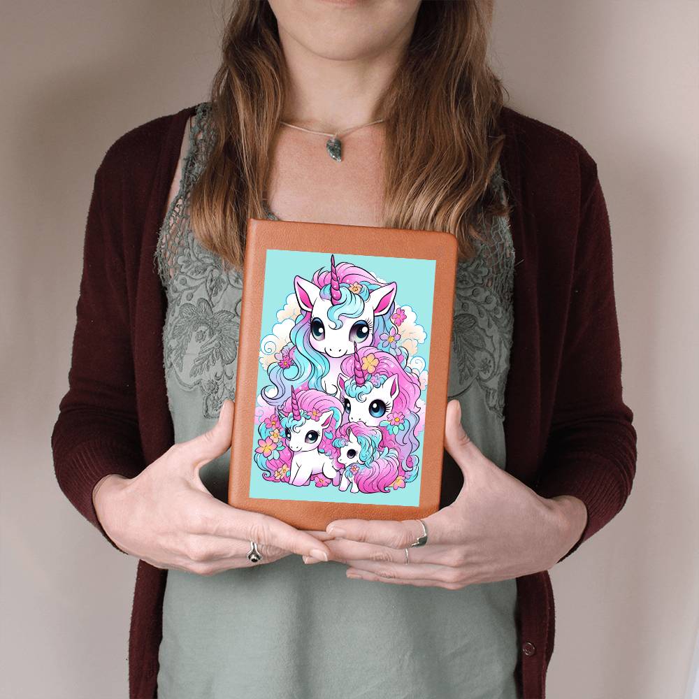 Cute Unicorn 077 - Vegan Leather Journal