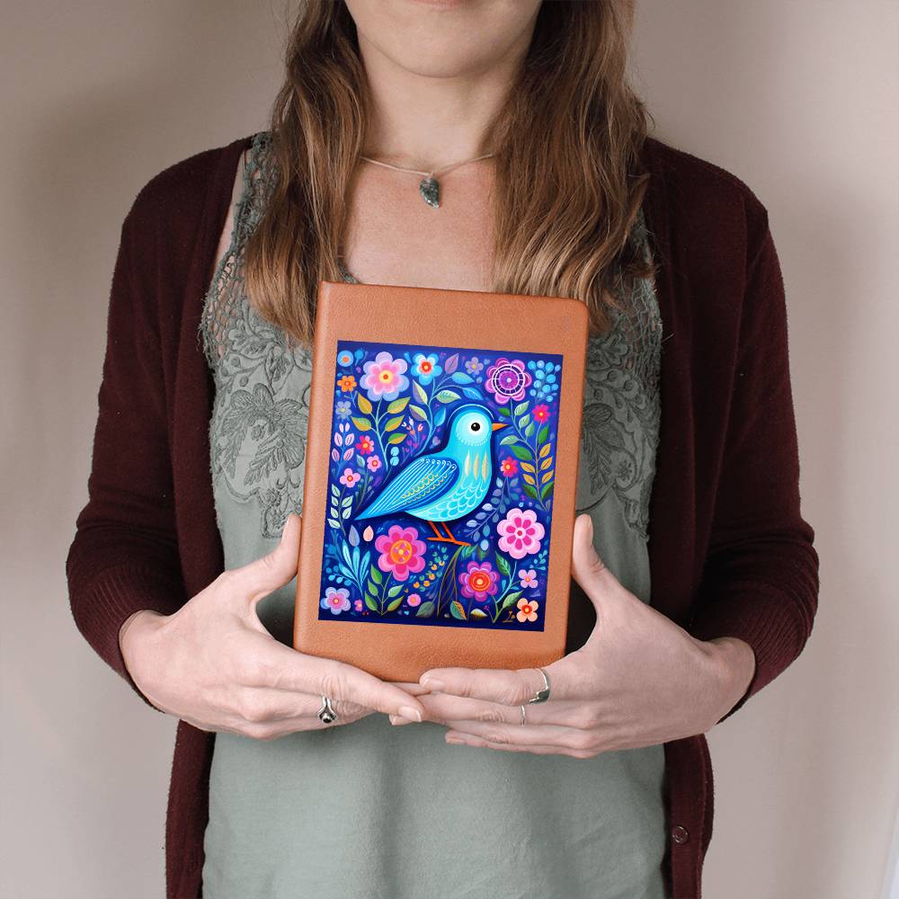 Birds And Floral Design 183 - Vegan Leather Journal