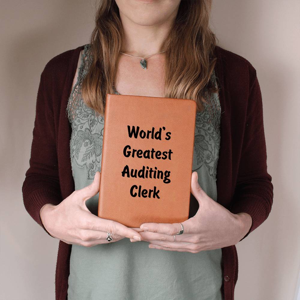 World's Greatest Auditing Clerk v1 - Vegan Leather Journal