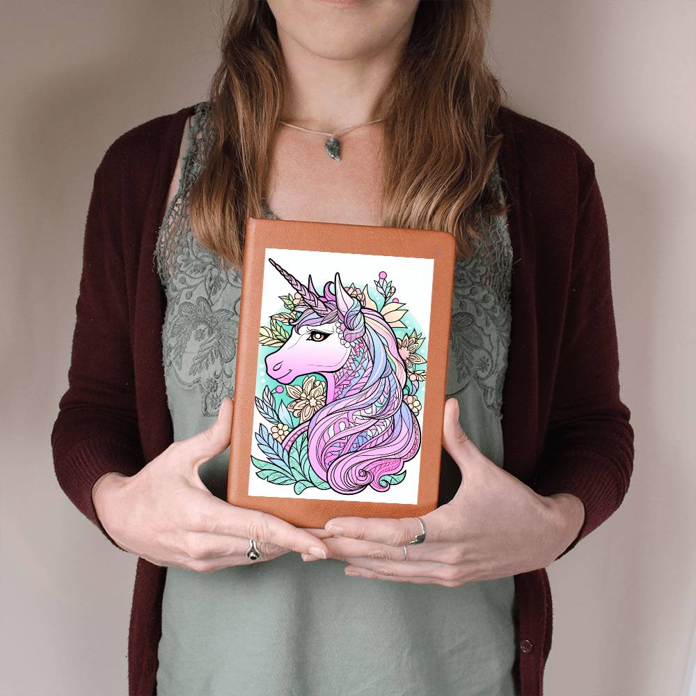 Cute Unicorn 090 - Vegan Leather Journal