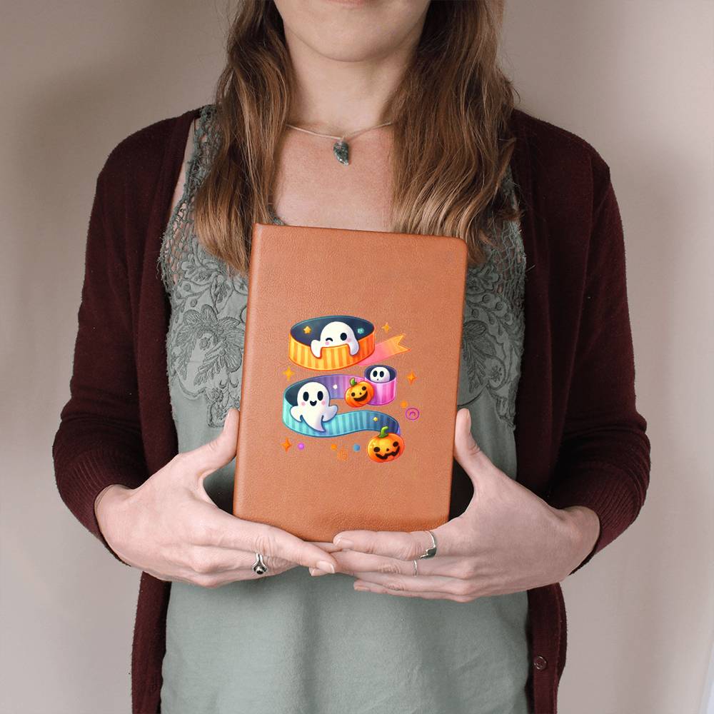 Cute Halloween Sticker 108 - Vegan Leather Journal