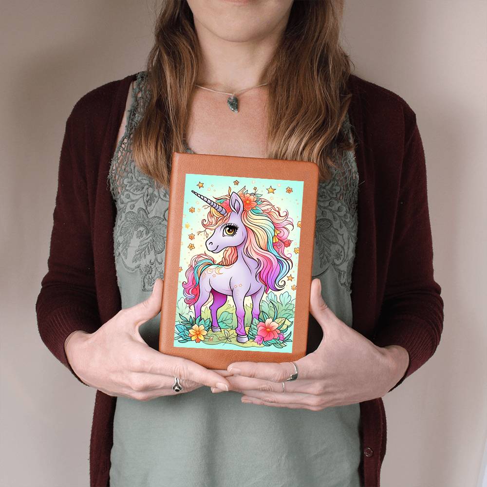 Cute Unicorn 057 - Vegan Leather Journal