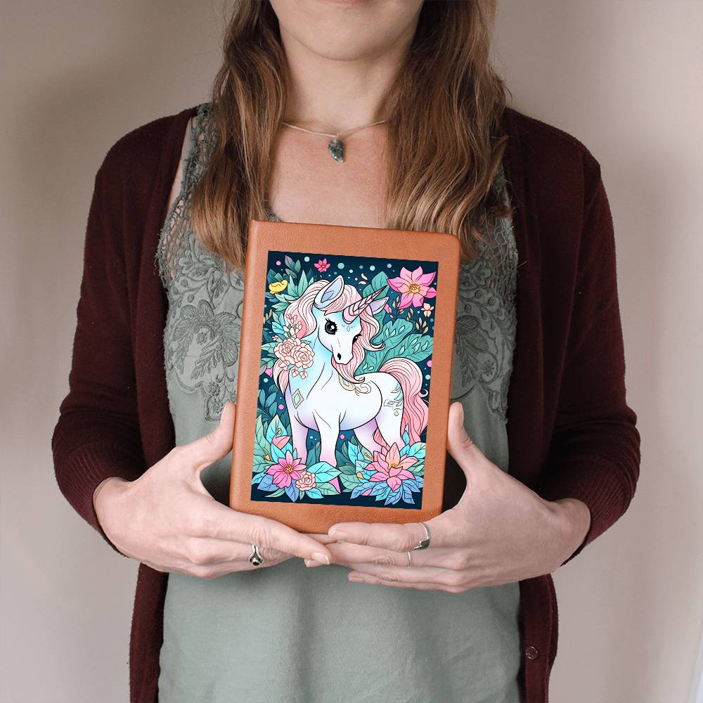 Cute Unicorn 051 - Vegan Leather Journal