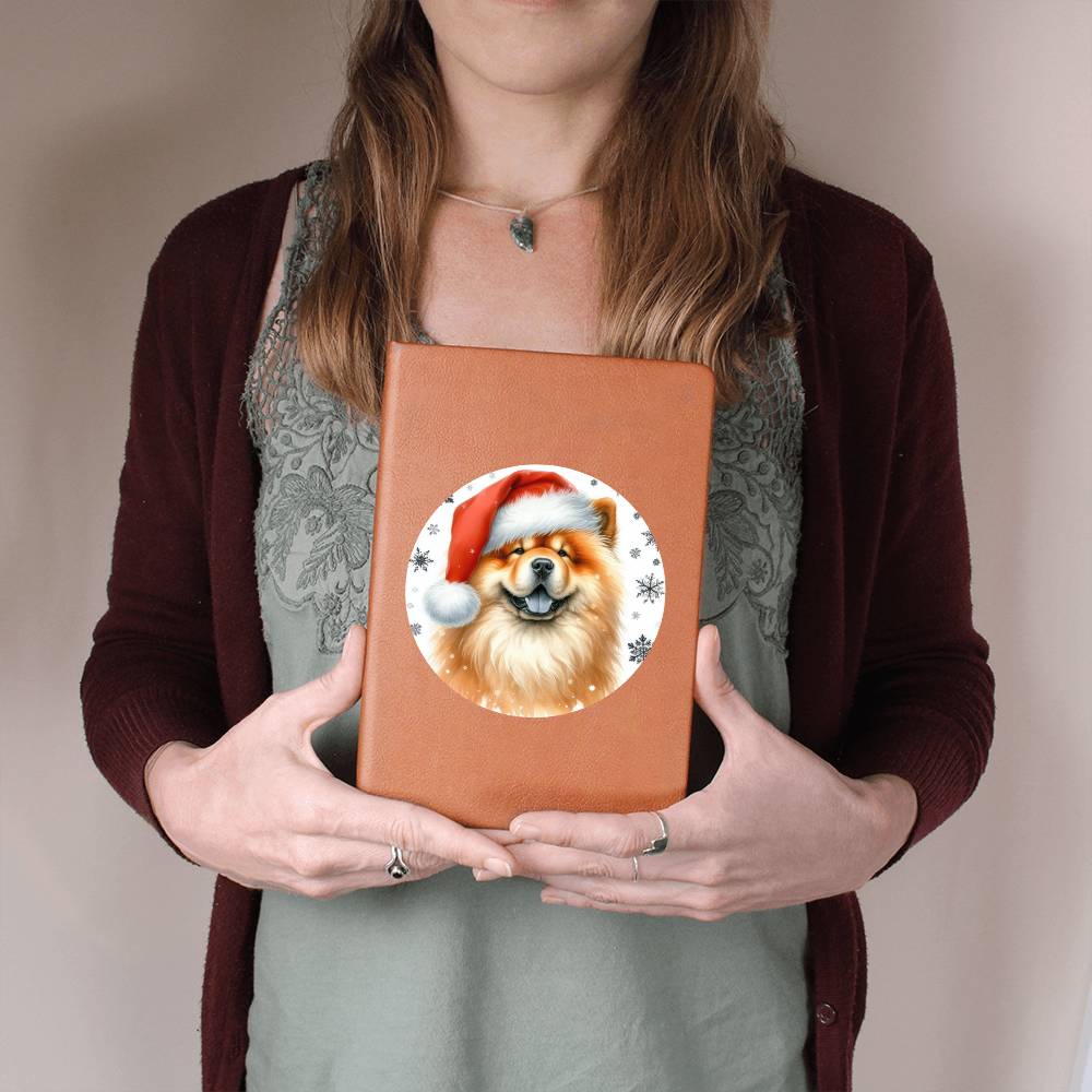 Christmas Dog - Chow Chow - Vegan Leather Journal