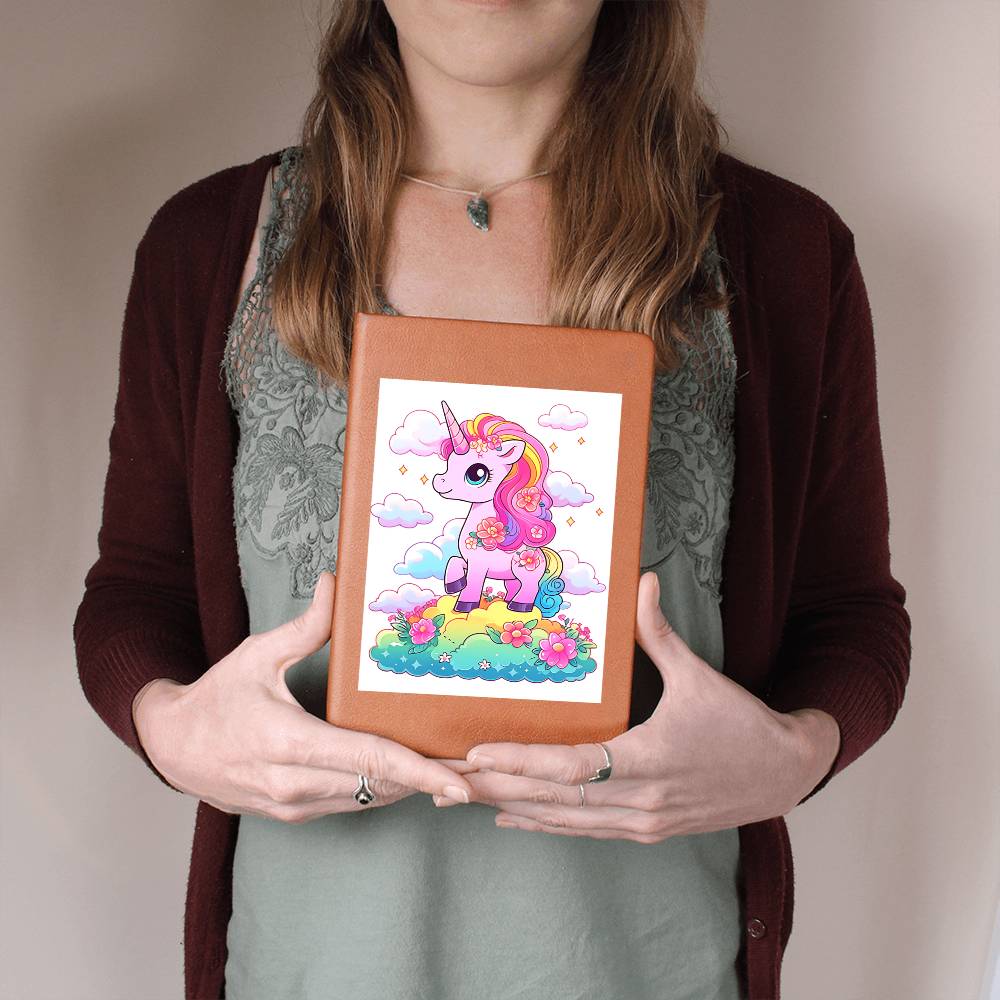 Cute Unicorn 109 - Vegan Leather Journal
