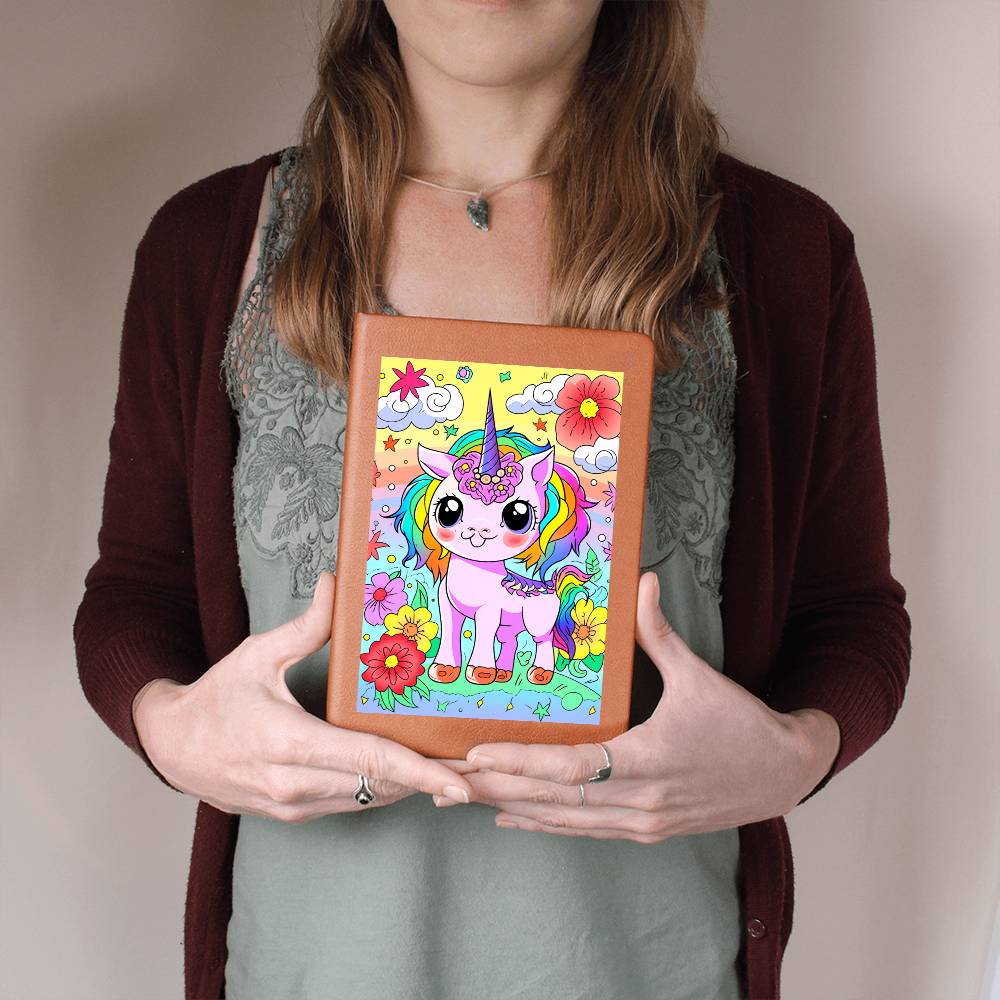 Cute Unicorn 112 - Vegan Leather Journal
