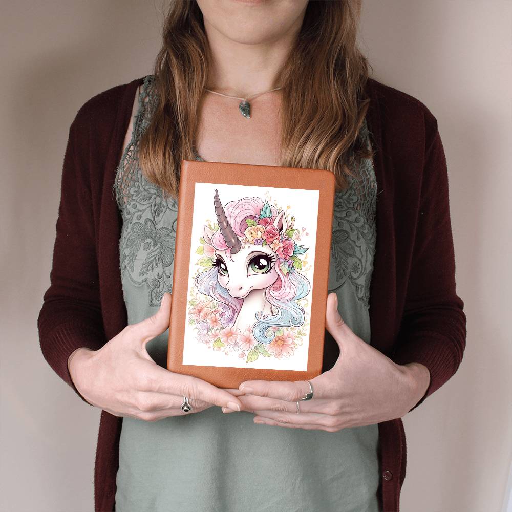 Cute Unicorn 048 - Vegan Leather Journal