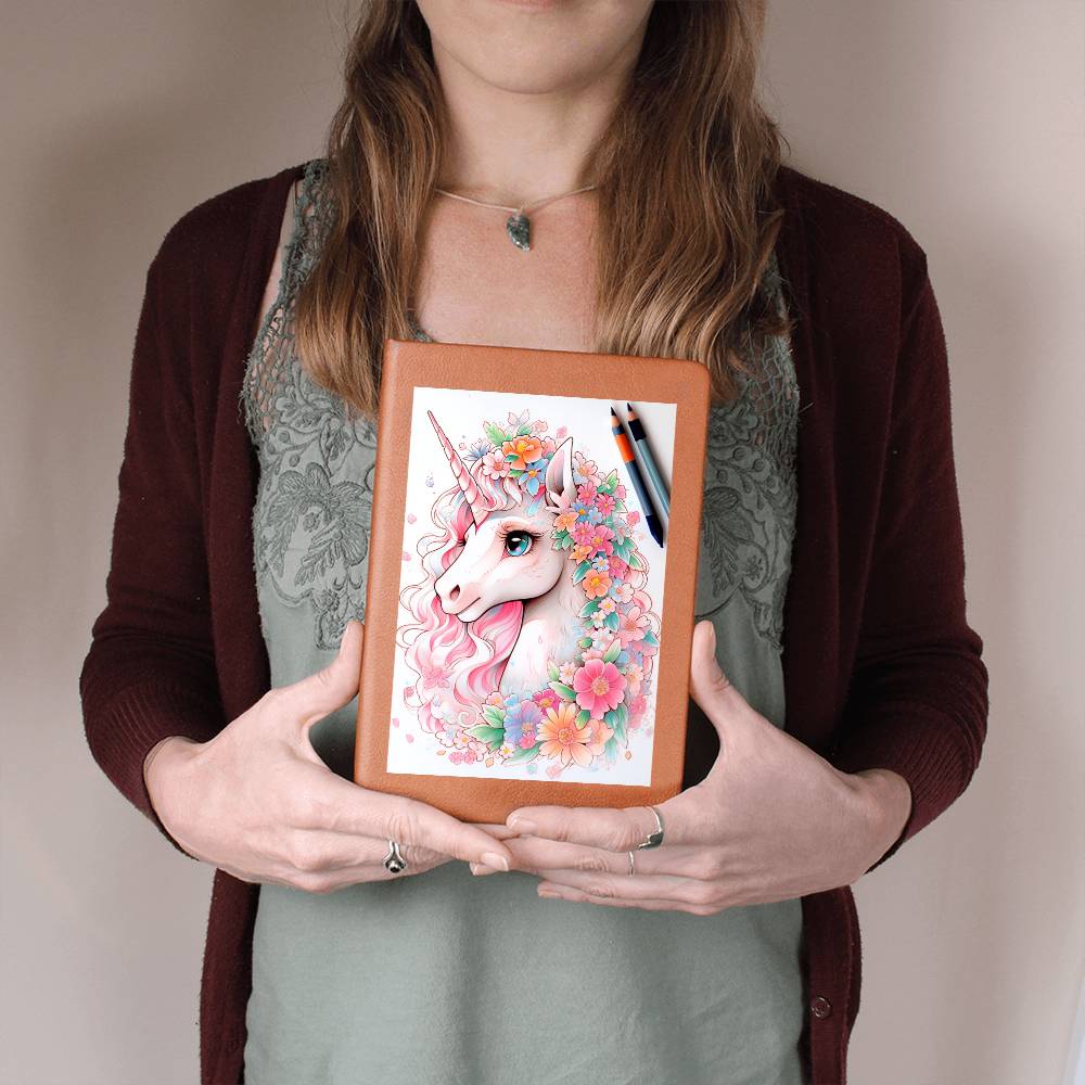 Cute Unicorn 099 - Vegan Leather Journal