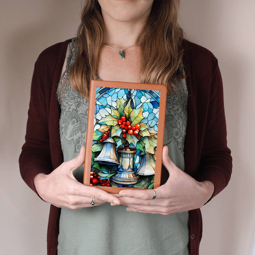 Christmas Stained Glass Design 012 - Vegan Leather Journal